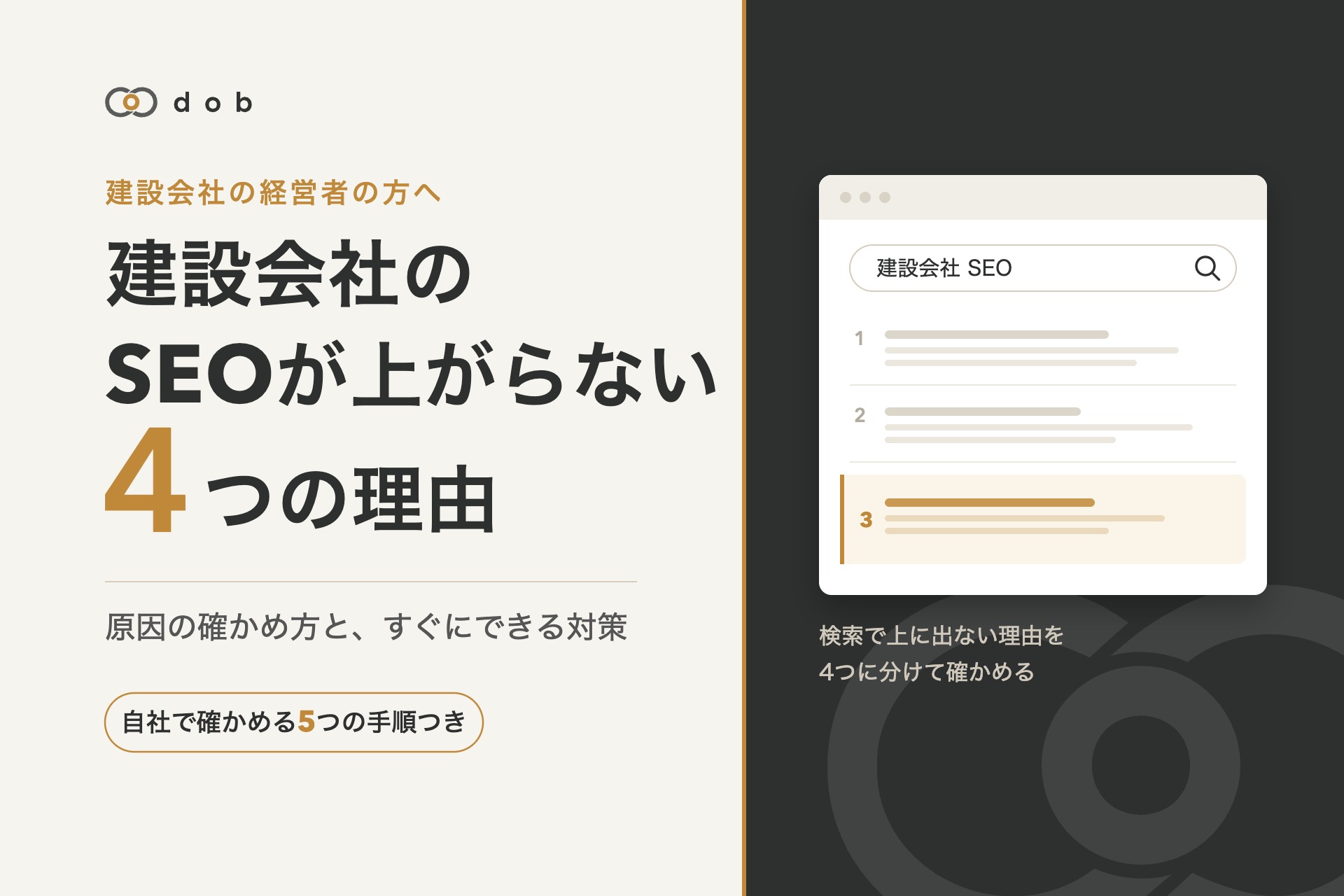 建設会社のSEOが上がらない4つの理由 原因の確かめ方と、すぐにできる対策